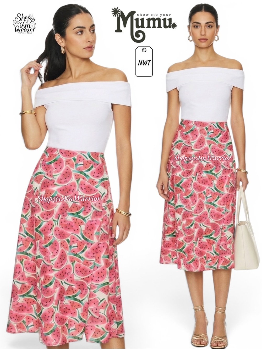 Show Me Your Mumu NWT Watermelon Fruit Print Midi Skirt *shop@iAmWarrior